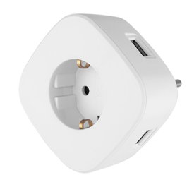 Orbegozo Enchufe En 1500 con 1 Toma Schuko y 3 Tomas USB para Carga Rápida, Blanco